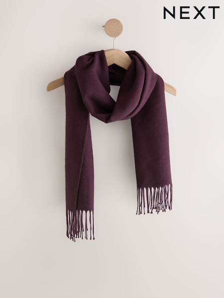 Berry Red Premium Made in Italy Midweight Scarf with Containing Wool (H78999) | £30