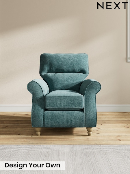 Chunky Chenille/Mid Teal Green Ashford Highback (H79014) | £850