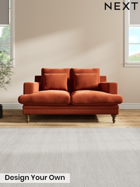 Plush Velvet Easy Clean/Ginger Orange - Hutton Deep Relaxed Sit