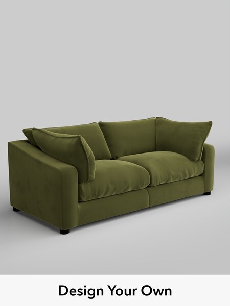 Plush Velvet Easy Clean/Mid Olive Green The Sumptuous Deep Relaxed Sit (H79334) | £1,625