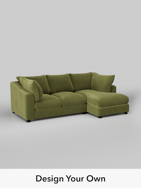 Plush Velvet Easy Clean/Mid Olive Green The Sumptuous Deep Relaxed Sit (H79334) | £2,150