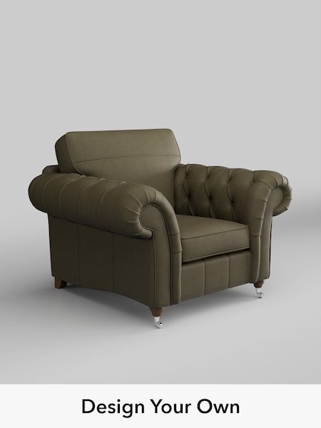 Turin Leather/Moss Green Gosford Leather Button Arm (H79498) | £2,075