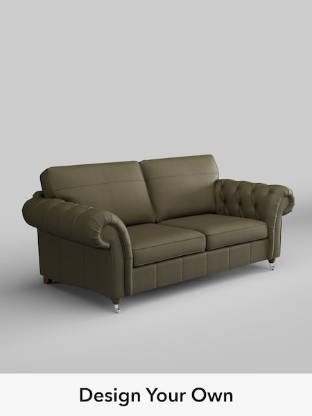 Turin Leather/Moss Green Gosford Leather Button Arm (H79498) | £2,625