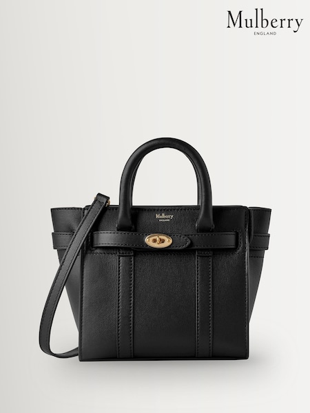 Mulberry Black/Gold Micro Zipped Bayswater Bag (H79558) | £795