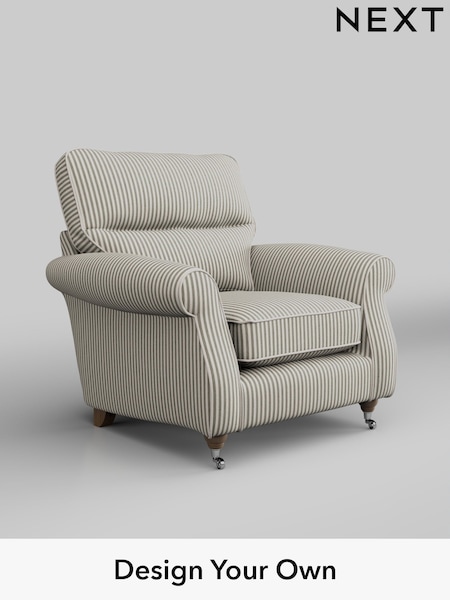 Chenille Stripe/Moss Green Ashford Highback (H79596) | £925