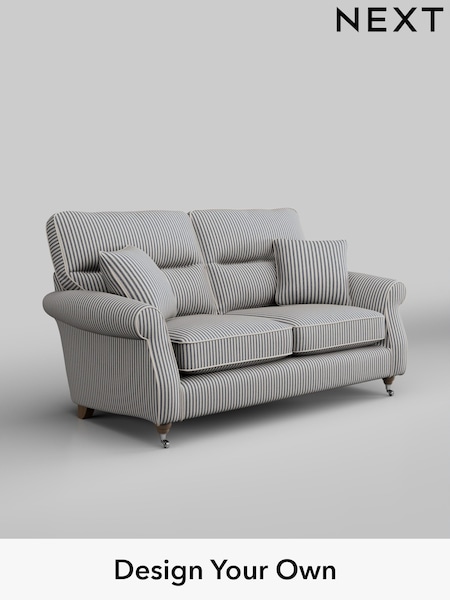Chenille Stripe/Slate Blue Ashford Highback (H79598) | £1,325