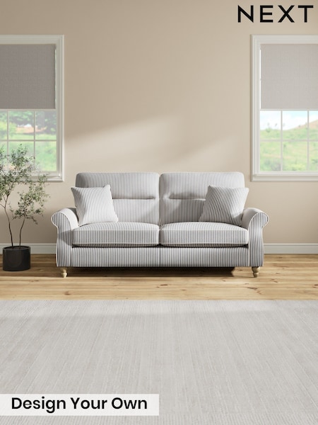 Chenille Stripe/Slate Blue Ashford Highback (H79598) | £1,425