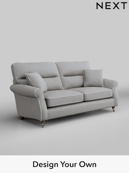 Chenille Stripe/Slate Blue Ashford Highback (H79598) | £1,425