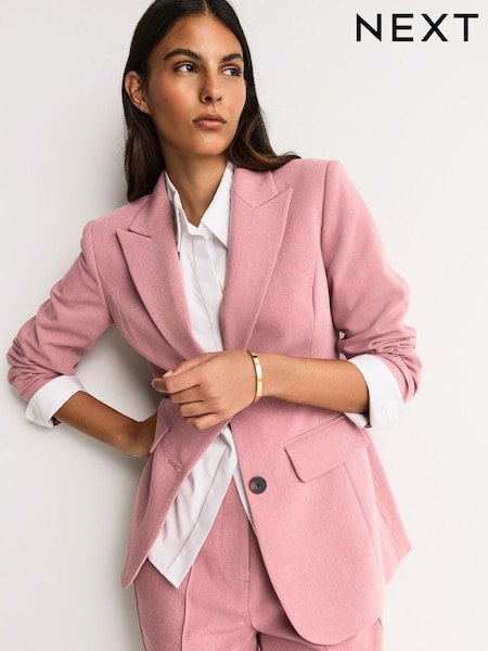 Light Pink Sculpting Single Breasted Blazer (H79739) | £65