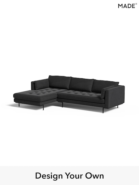 Matt Velvet Easy Clean/Charcoal Grey Harlow By Made (H79787) | £1,750