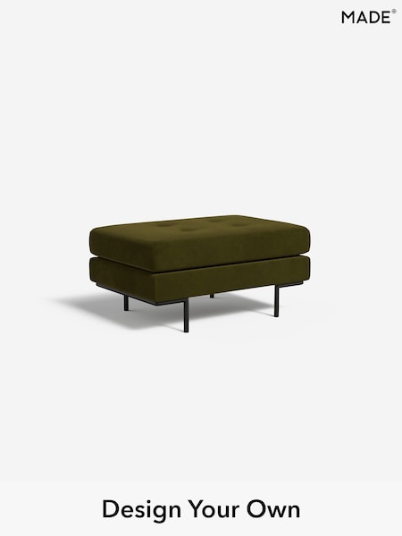 Matt Velvet Easy Clean/Deep Olive Green Harlow By Made (H79788) | £350