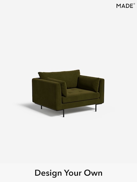 Matt Velvet Easy Clean/Deep Olive Green Harlow By Made (H79788) | £775