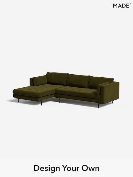 Matt Velvet Easy Clean/Deep Olive Green Harlow By Made (H79788) | £1,750
