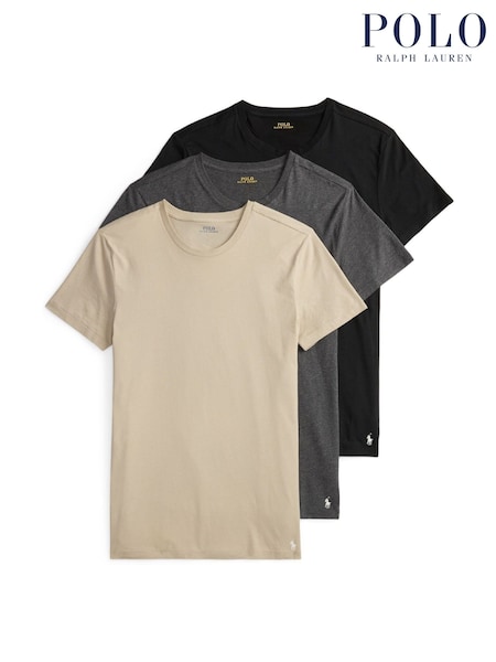 Polo Ralph Lauren Grey Cotton T-Shirts 3 Pack (H79804) | £65