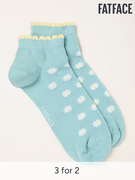 FatFace Green Haze Daisy Trainer Socks (H79826) | £6