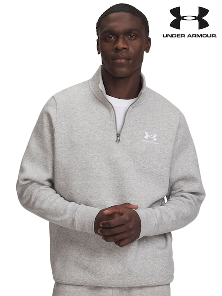 Under Armour Grey Icon Fleece 1/4 Zip Sweat Top (H79919) | £60