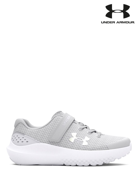 Under Armour Grey Kids Surge 4 Trainers (H79975) | £33