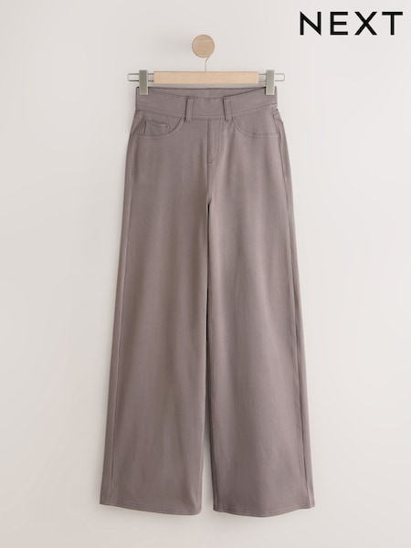 Mink Brown Jersey Denim Wide Leg Trousers (H79989) | £0