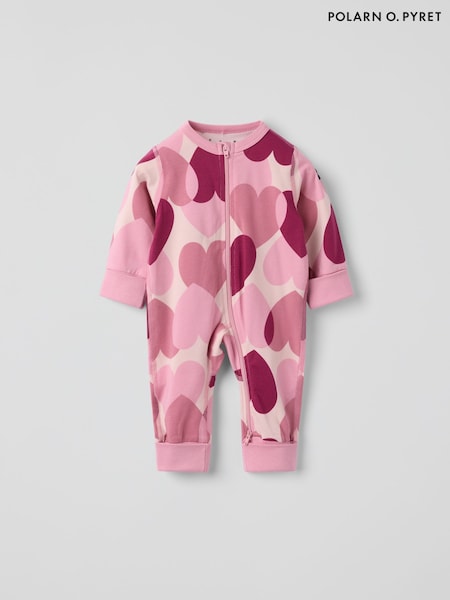 Polarn O. Pyret Pink Cotton Print Sleepsuit (H80196) | £24