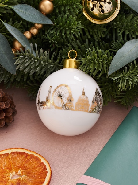 Victoria Eggs Gold and Black London Rooftops Bauble (H80289) | £27