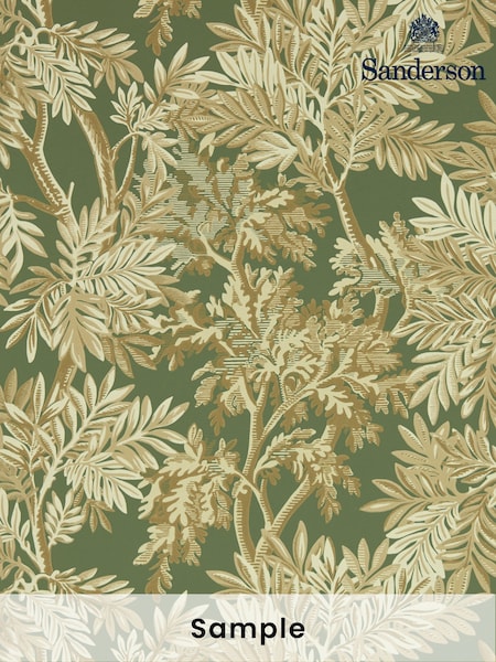 Sanderson Green Tapestry Trees A4 Wallpaper Sample (H80443) | £1