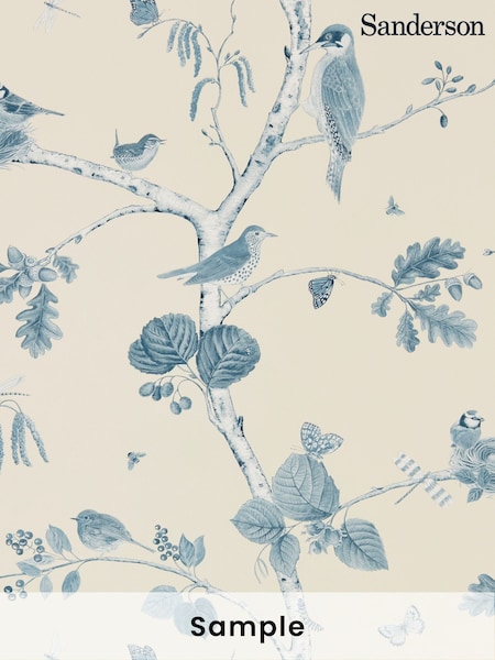 Sanderson Natural Woodland Chorus A4 Wallpaper Sample (H80459) | £1