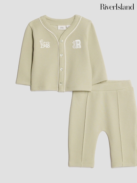 River Island Green Baby Boys Top and Jogger Set (H80589) | £22