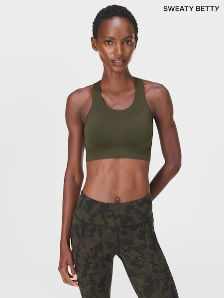 Sweaty Betty Green Stamina Seamless Sports Bra (H80701) | £35
