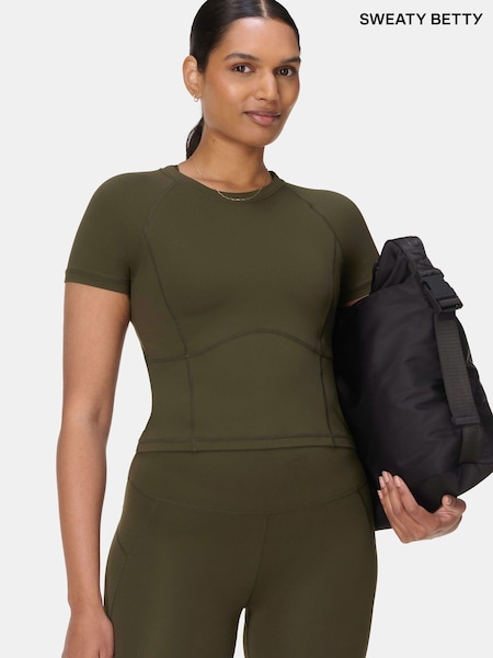 Sweaty Betty Green All Day Cropped T-Shirt (H80739) | £35