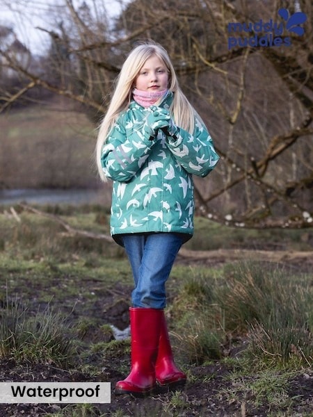 Muddy Puddles Green Waterproof Kids Ski Jacket (H80875) | £90
