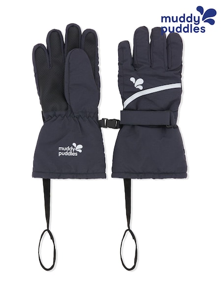 Muddy Puddles Blue Waterproof Kids Ski Gloves (H80876) | £30
