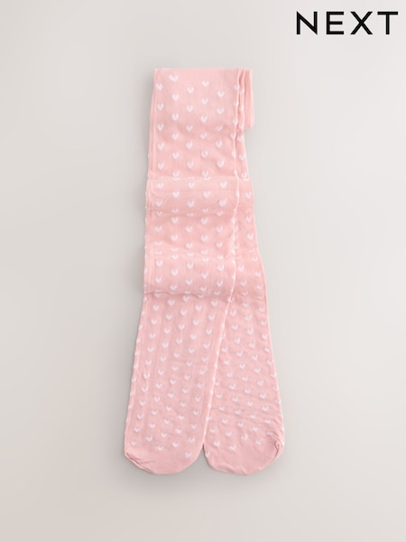 Light Pink 40 Denier Heart Tights (H81170) | £5 - £7
