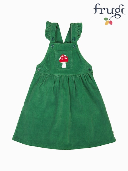 Frugi Green Isla Dungaree Dress (H81335) | £36 - £38