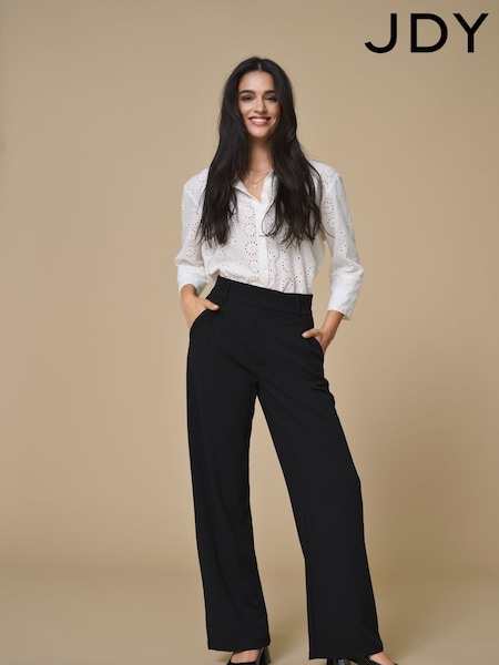 JDY Black Wide Leg Trousers (H81343) | £28