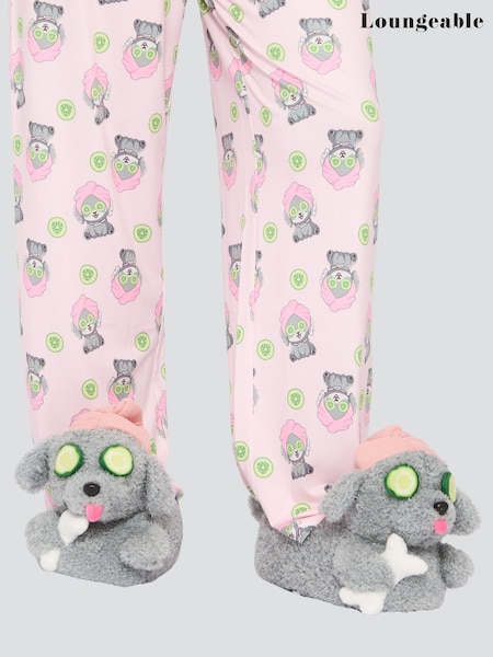 Loungeable Grey Relax Doggy Slippers (H81473) | £24