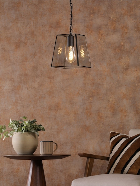Dar Lighting Matt Black Glass Brooks Small Pendant (H81647) | £110