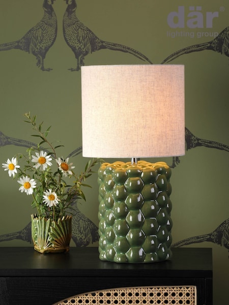 Dar Lighting Green Jayden Table Lamp (H81762) | £100