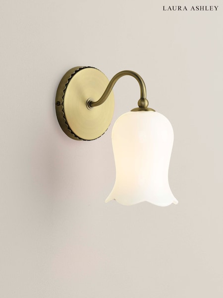 Laura Ashley Brass Lidsell 1 Wall Light (H81807) | £49