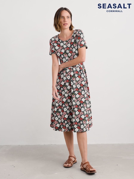 Seasalt Cornwall Pink Petite April Short Sleeve Dress (H81971) | £60