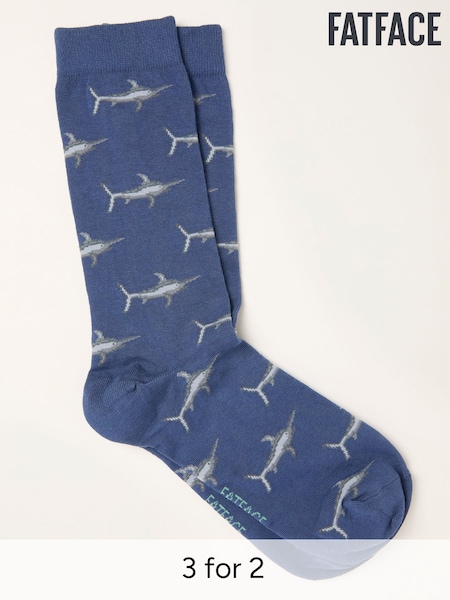 FatFace Blue Swordfish Socks (H81993) | £7.50