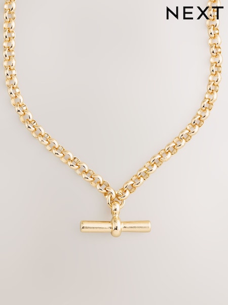 Gold Tone Tabitha Simmons X Next Violet T Bar Long Necklace (H82031) | £45