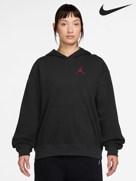 Nike Black/Gym Red Jordan Fleece Pullover Hoodie (H82095) | £50