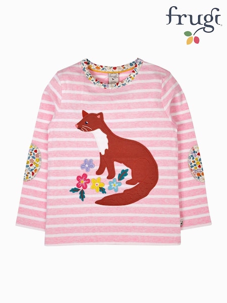 Frugi Pink Archer Appliqué Top (H82129) | £22 - £26