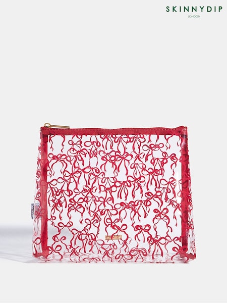 Skinnydip Red Burgundy Bow Wash Bag (H82271) | £18
