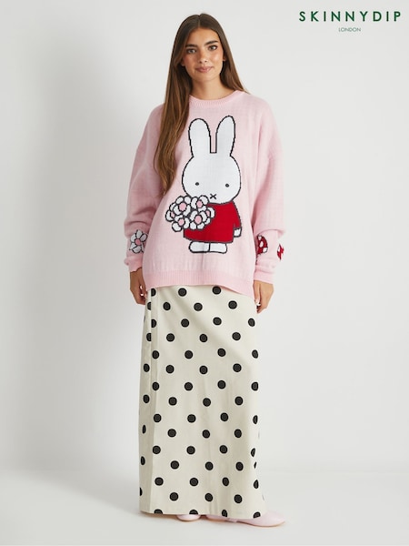 Skinnydip Pink Miffy x Skinnydip Pink Flower Knitted Jumper (H82286) | £40