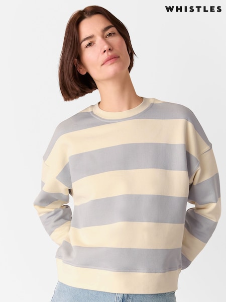 Whistles Blue Wide Stripe Sweatshirt (H82358) | £0