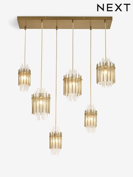Brass Arundel Linear Pendant Ceiling Light (H82385) | £225