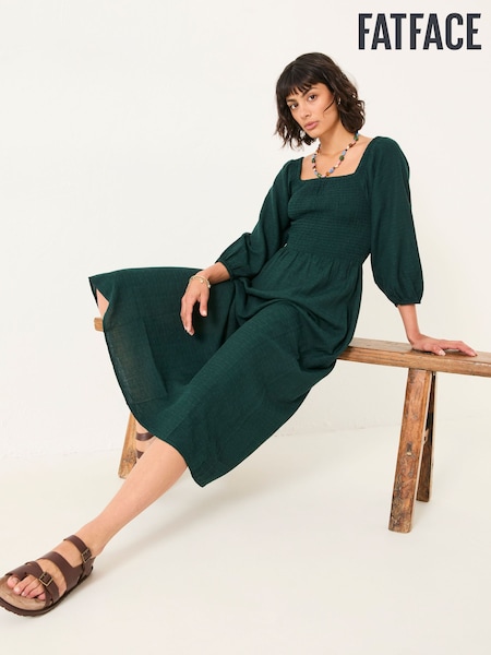 FatFace Adele Teal Blue Petite Midi Dress (H82400) | £69