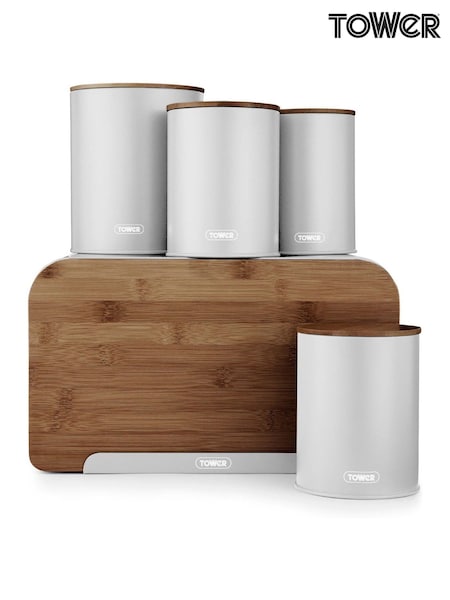 Tower 5 Piece Dove Scandi Storage Set (H82503) | £50