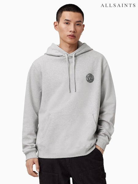 AllSaints Grey Waved Hoodie (H82571) | £149